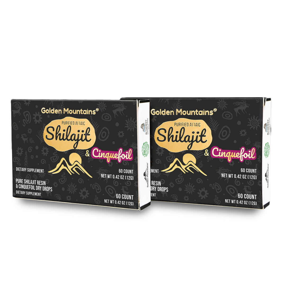 Siberian Green Shilajit Dry Drops w Cinquefoil extract | Altai Golden Mountains | 60 x 200mg