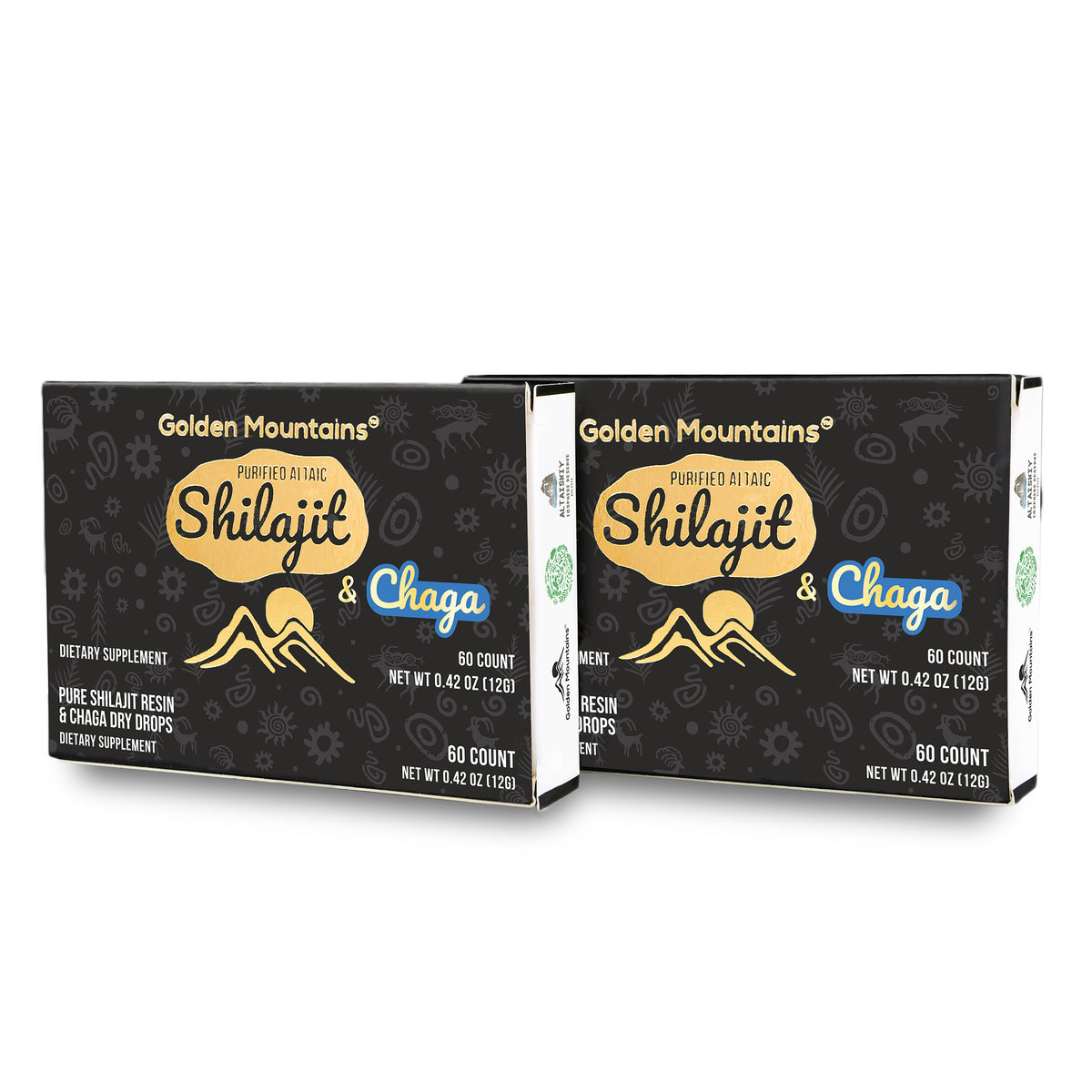 Siberian Green Shilajit Dry Drops w Chaga Birch extract | Altai Golden Mountains | 60 x 200mg