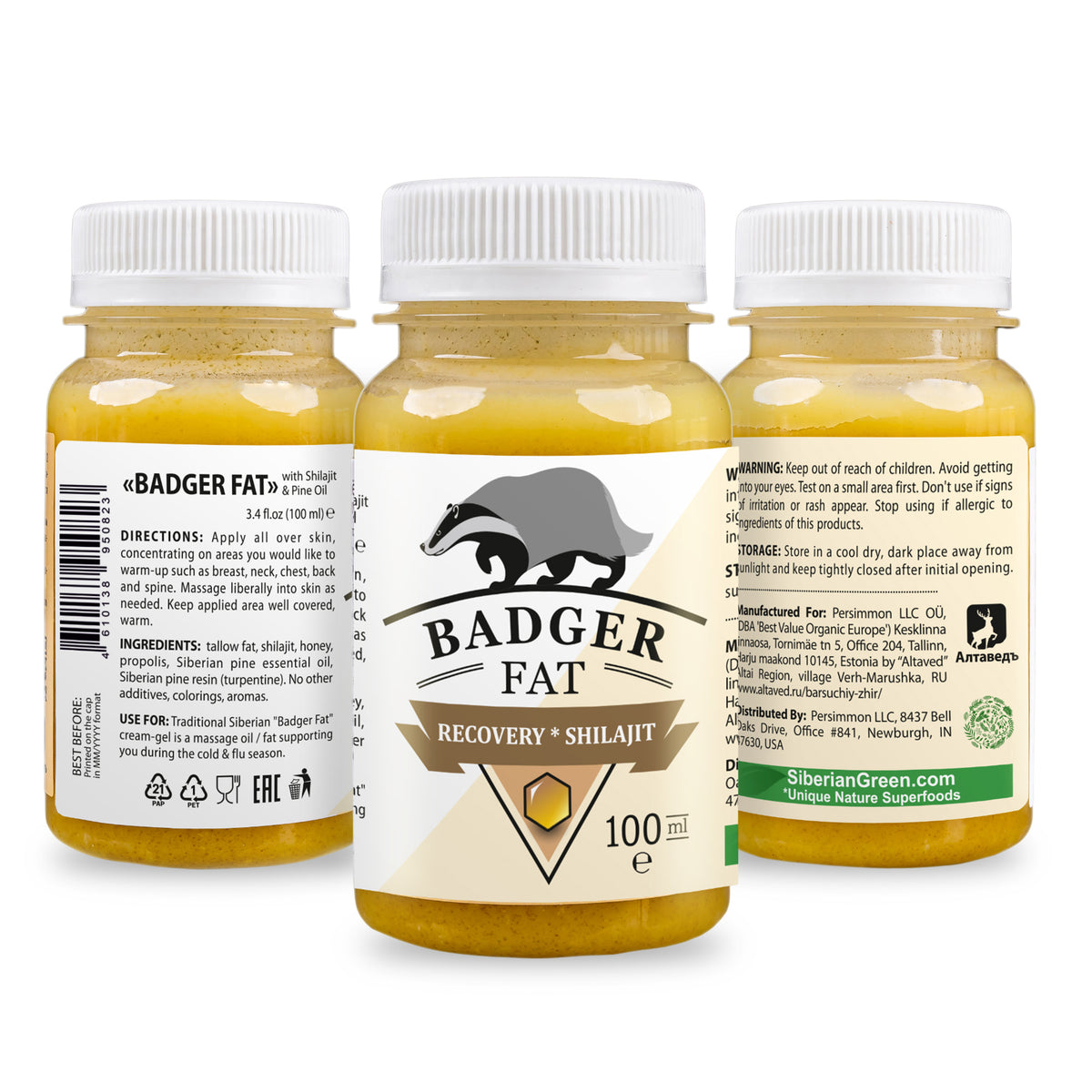 Crema-gel “Grasa de tejón” con Shilajit de Altai y aceite de pino siberiano 100 ml