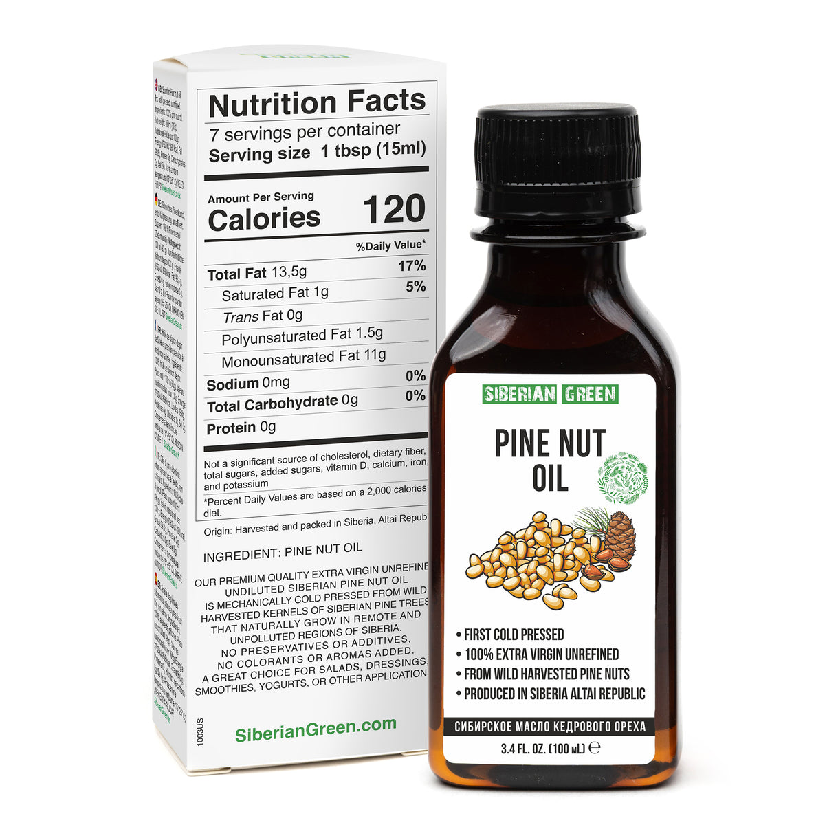 Extra Virgin Siberian Pine Nut Oil – 100% Pure &amp; Cold Pressed