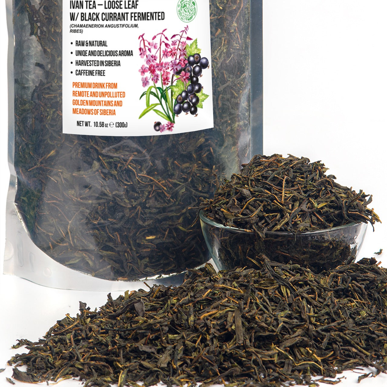 Ivan tea with black currant leaves 