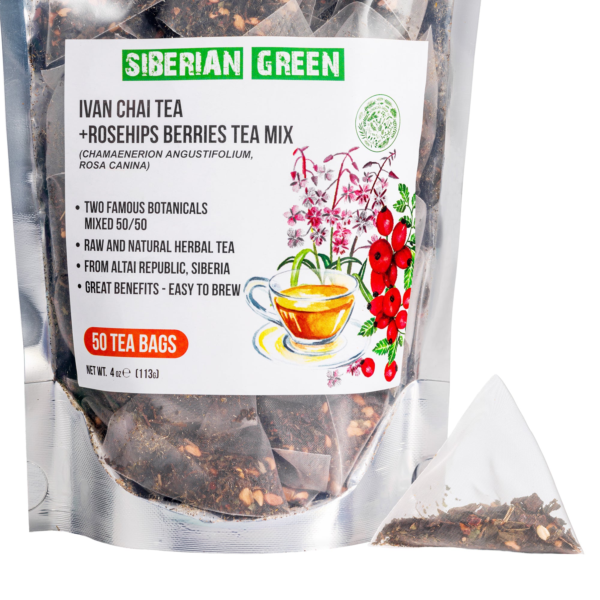 Siberian Green Ivan Chai Rosehip Tea packaging