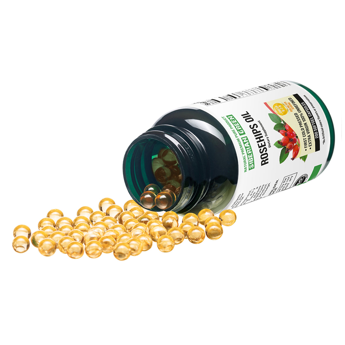 Siberian Green Rosehip Oil Pills | Cold-Pressed &amp; Unrefined