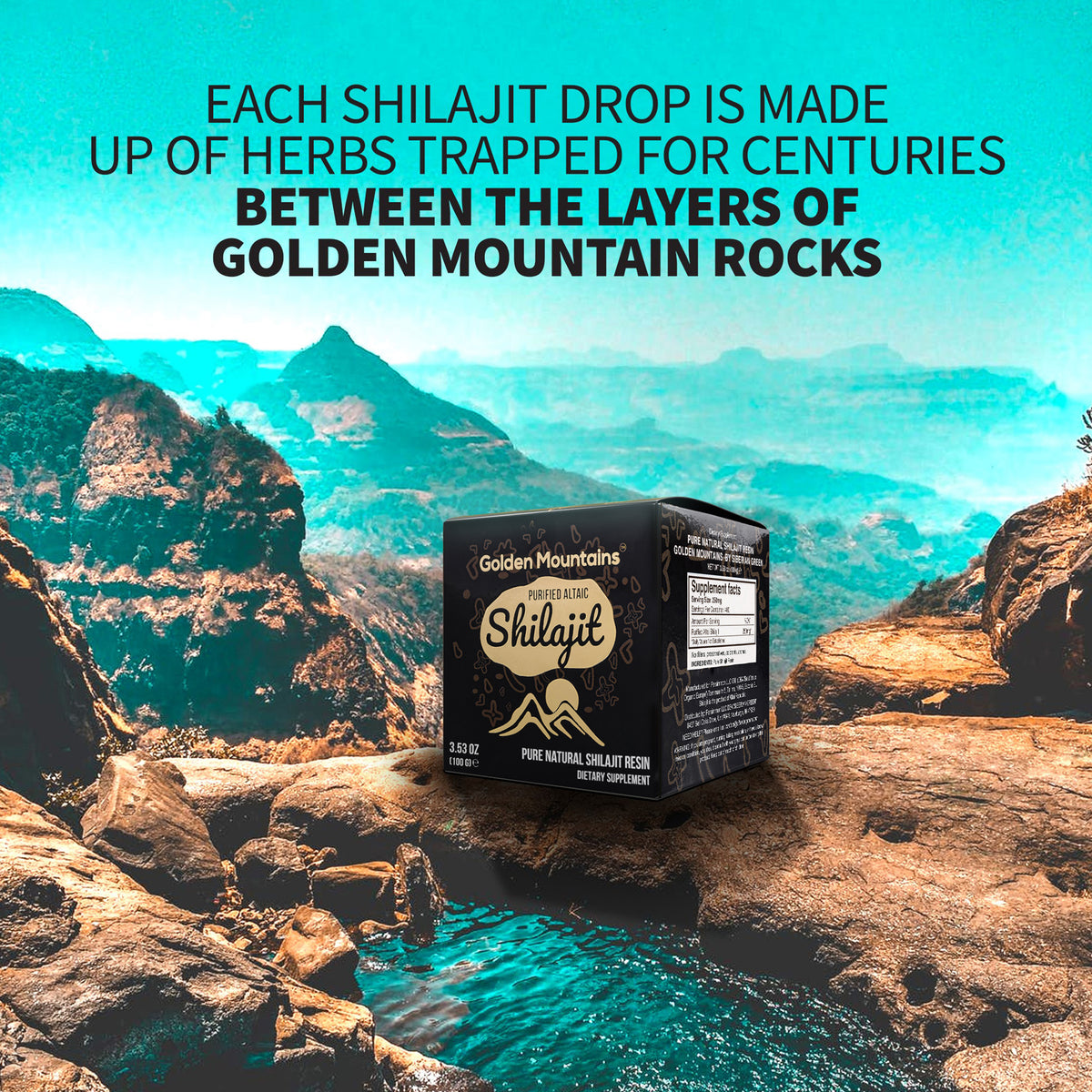 Golden Mountains Shilajit Resin 100g: Pure Altai Mountains Shilajit by Siberian Green