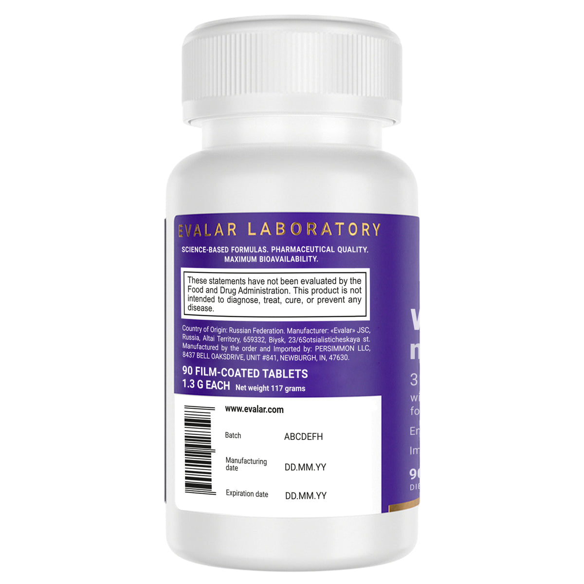 Evalar Womens Multivitamin 90 Tablets Vitamins, Minerals and Herbal Complex
