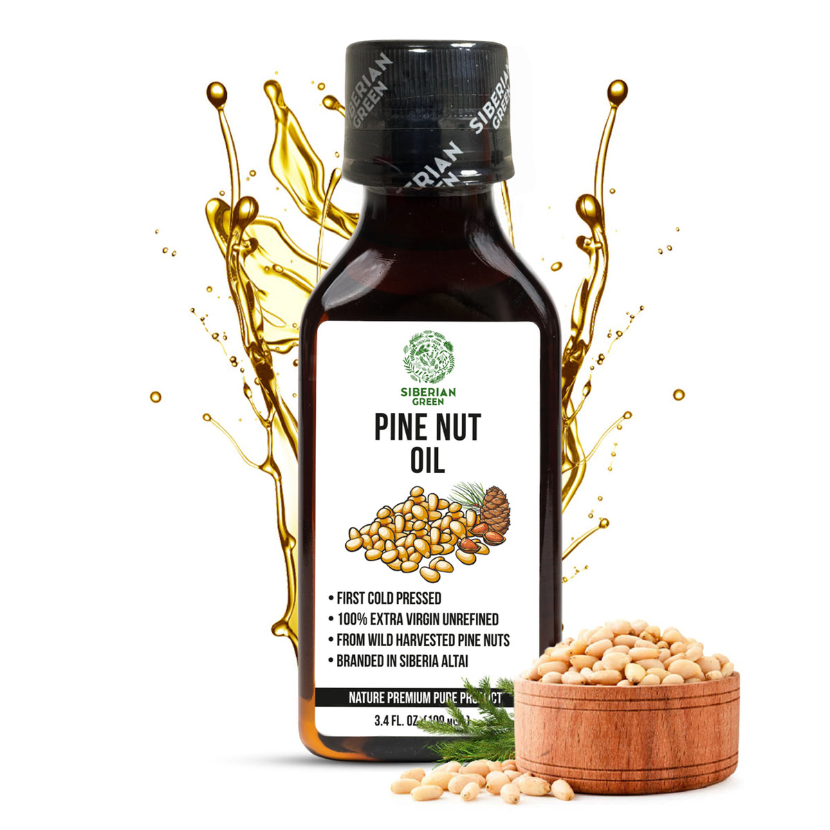 Extra Virgin Siberian Pine Nut Oil – 100% Pure & Cold Pressed