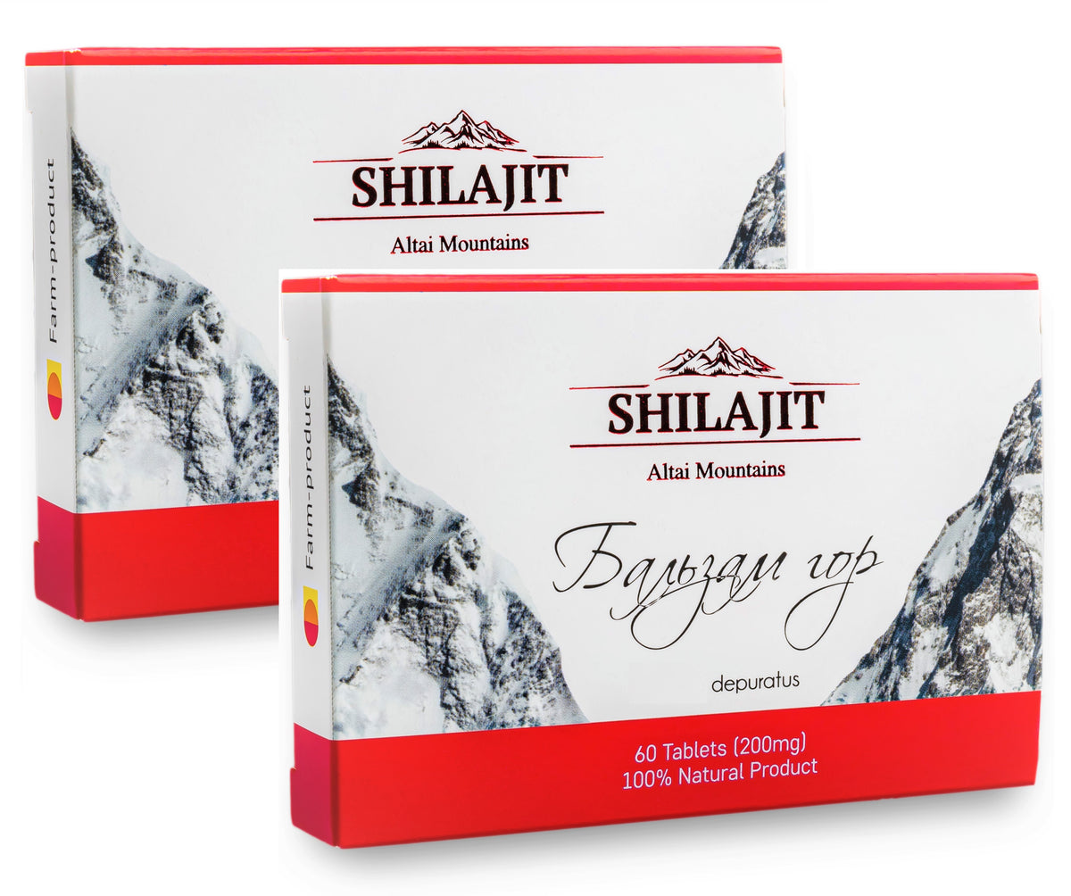 120 (2x60) "Bálsamo de Montaña" Resina Pura Shilajit Altai Mumio Mumiyo