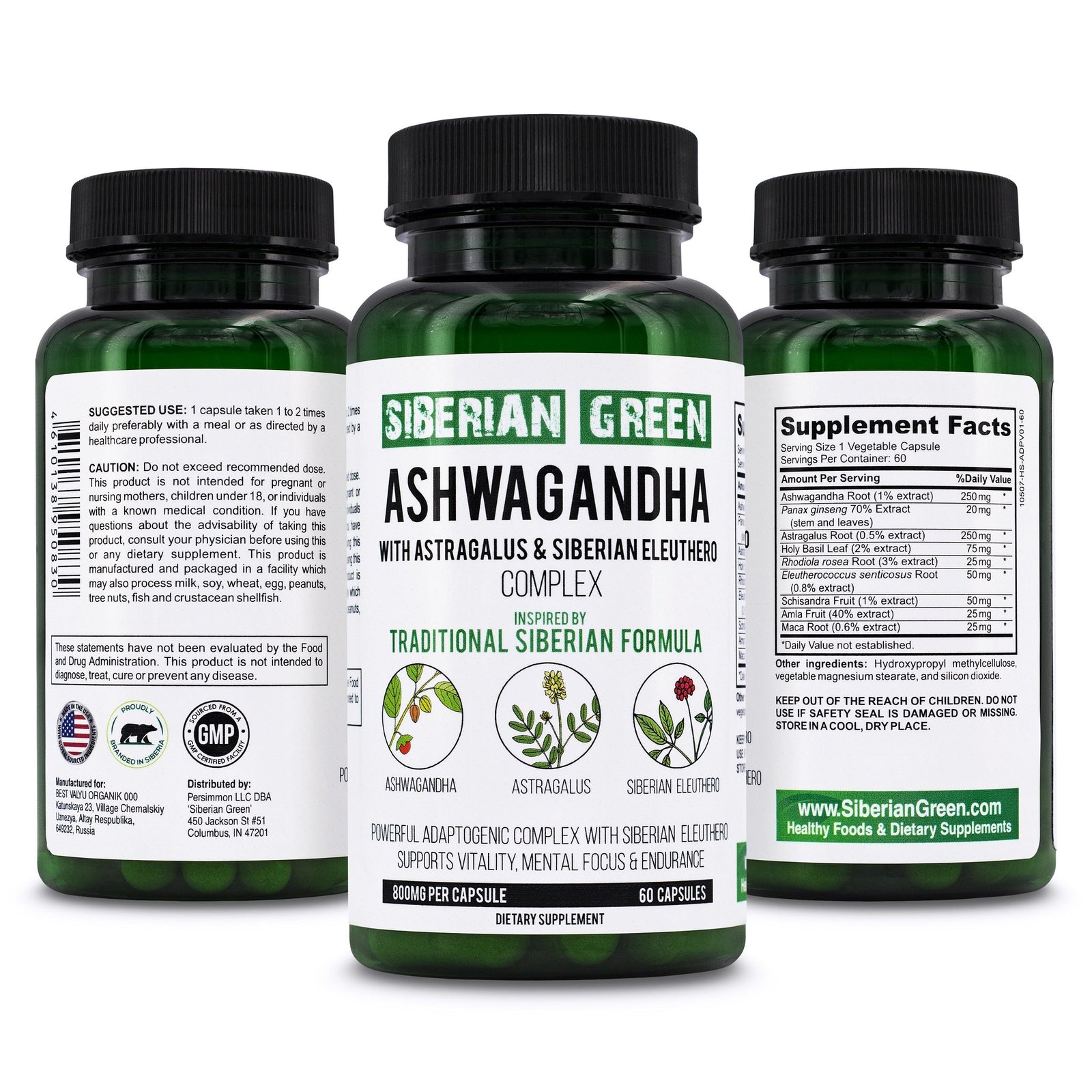 Organic Ashwagandha, Astragalus & Siberian Ginseng Complex