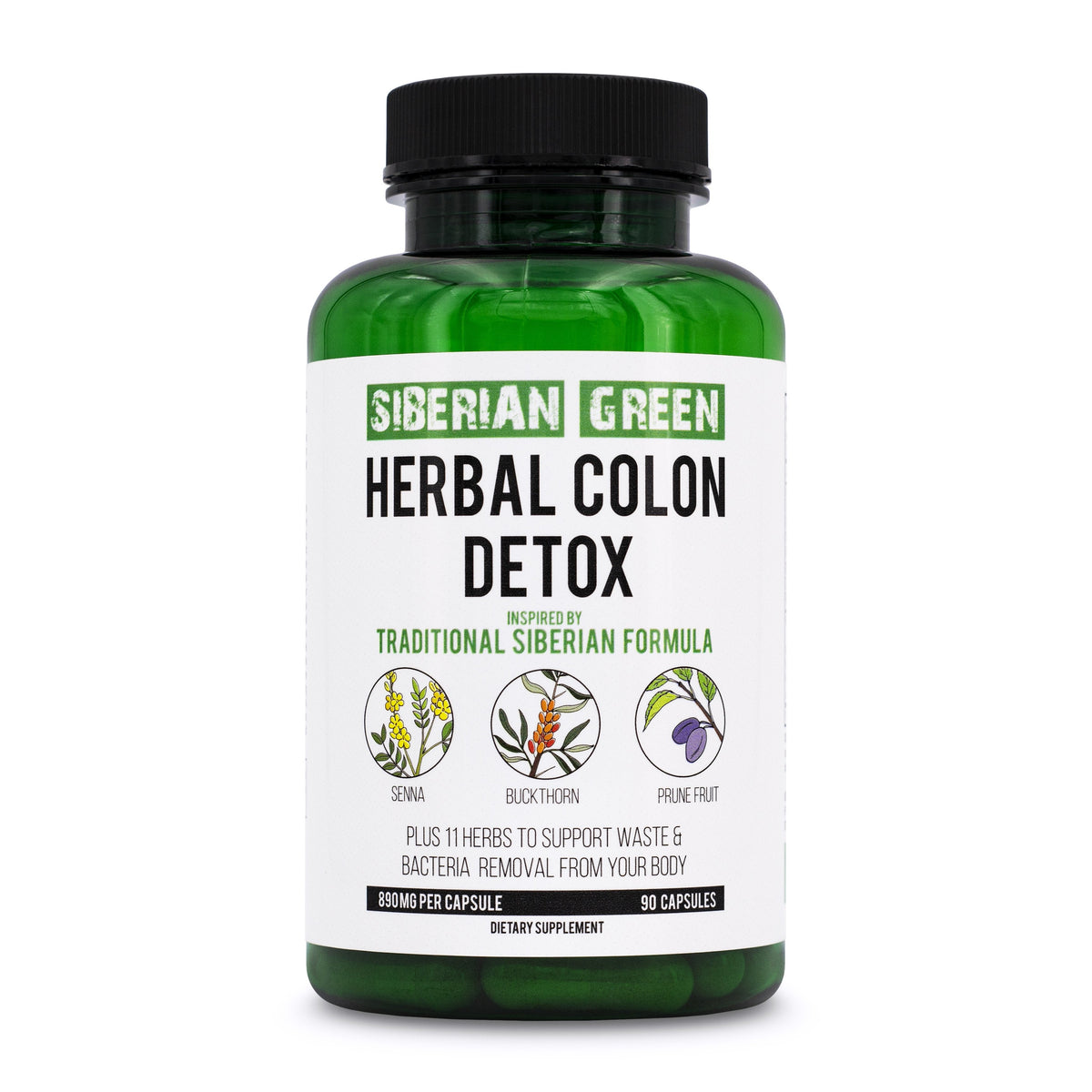 Herbal Colon Detox Siberian Herbs 90 Caps - Senna Buckthorn Prune